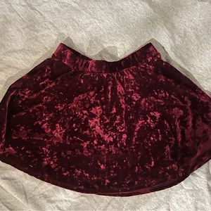 Velour Wet Seal Maroon Mini Skirt